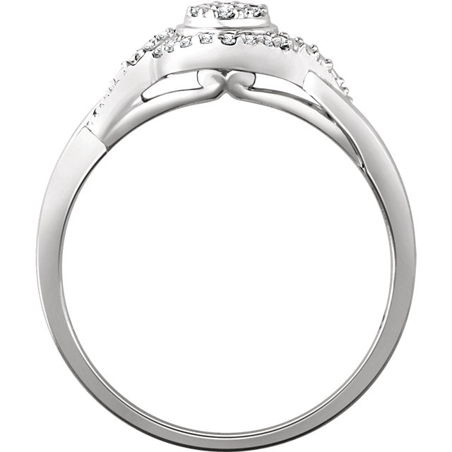 10K White Gold 1/10 CTW Diamond Multi Stone Halo Twist Style Promise Ring-653007:60001:P-Chris's Jewelry