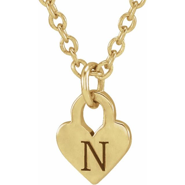 14K Gold Engravable Heart 16-18" Necklace-Chris's Jewelry