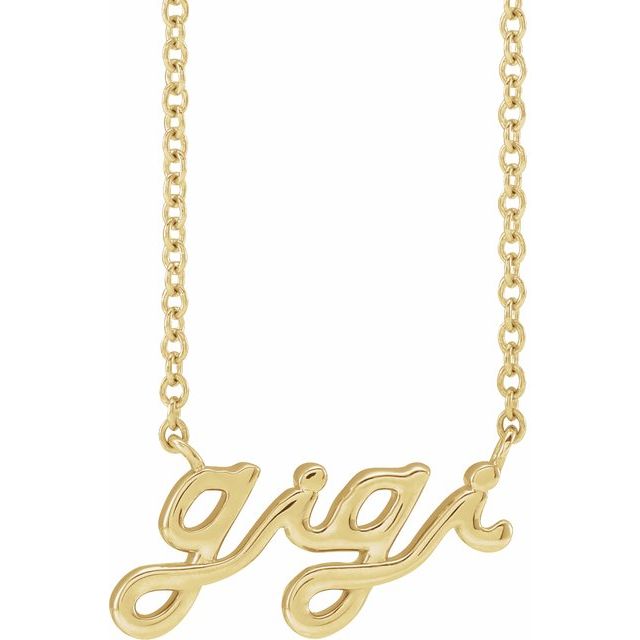 14K Gold Lowercase Script Gigi 18" Necklace-88063:115:P-Chris's Jewelry