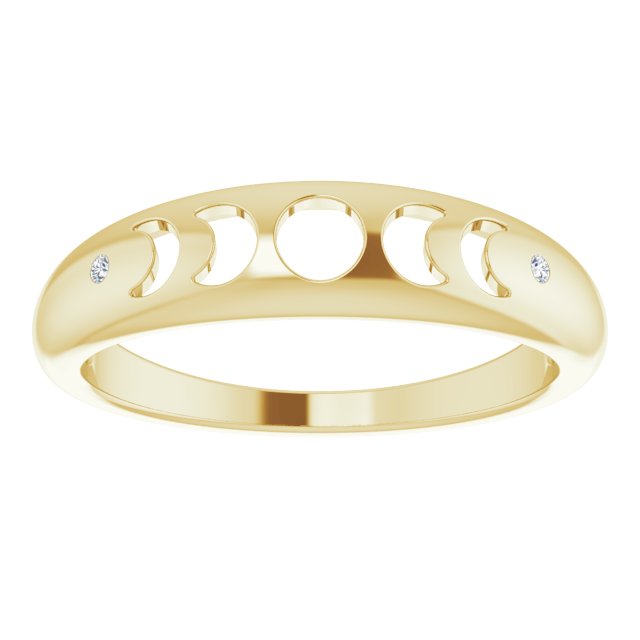 14K Gold .015 CTW Diamond Moon Phase Ring-Chris's Jewelry