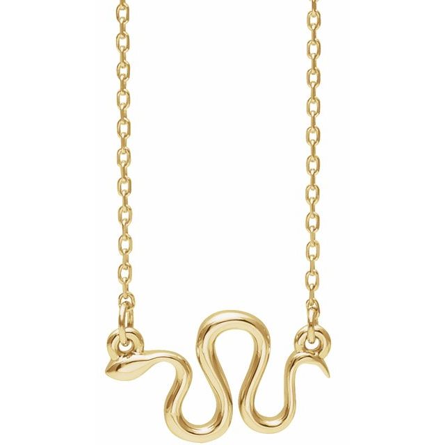 14K Yellow Gold Snake 16-18" Necklace-86613:601:P-Chris's Jewelry