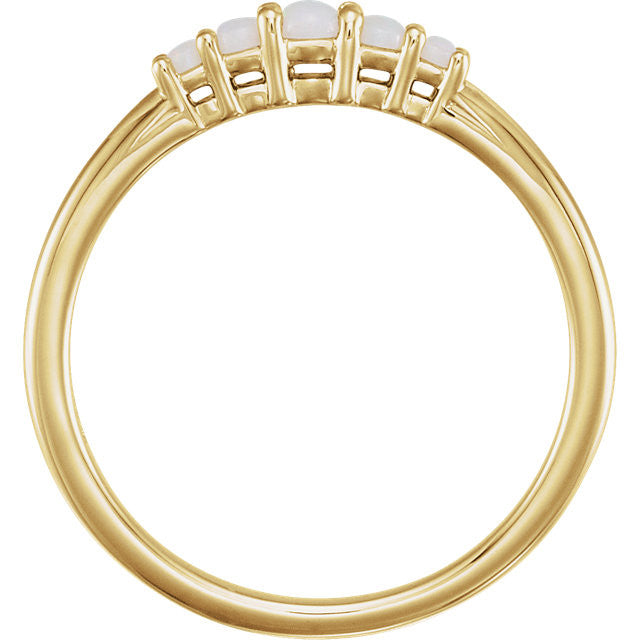 14k Gold Genuine Australian Opal Graduated 5-Stone Ring-Chris's Jewelry