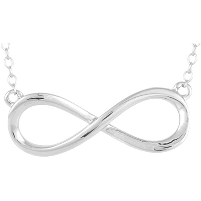 14k Gold Infinity 18" Necklace - White, Yellow or Rose-Chris's Jewelry
