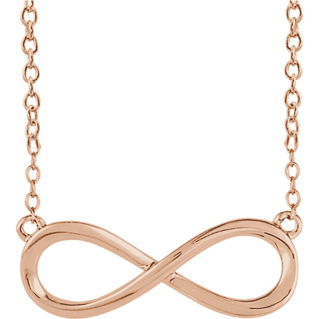 14k Gold Infinity 18" Necklace - White, Yellow or Rose-85947:1002:P-Chris's Jewelry