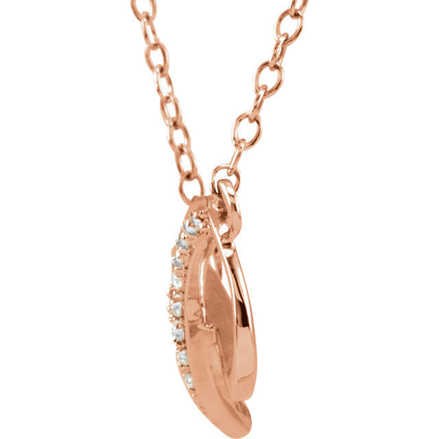 14k Gold .06 CTW Diamond 16-18" Infinity Necklace-Chris's Jewelry