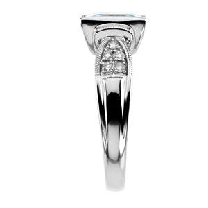 14k White Gold Princess Square Aquamarine & 1/8 CTW Diamond Ring-66894:101:P-Chris's Jewelry