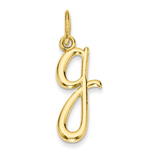 14k Yellow Gold Solid Lowercase Initial Charm Pendant - Various Letters-YC1060G-Chris's Jewelry