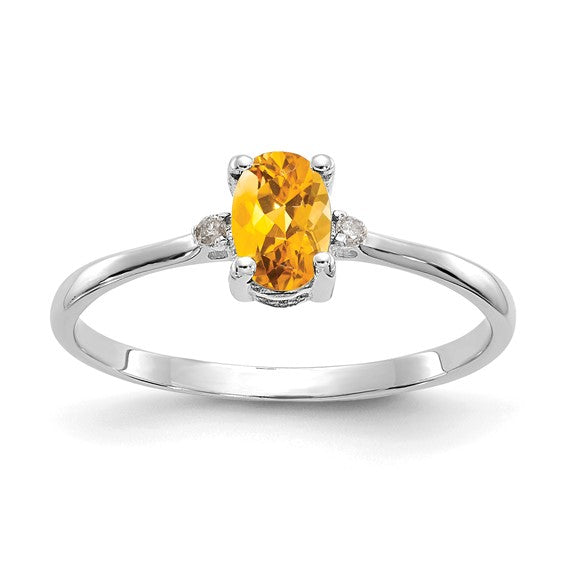 14k or 10k Gold Diamond & Oval Genuine Gemstone Birthstone Rings-10XBR224-Chris's Jewelry