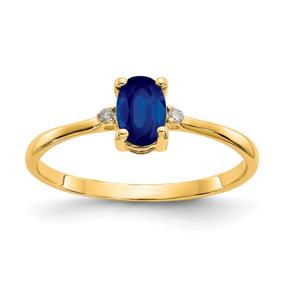 14k or 10k Gold Diamond & Oval Genuine Gemstone Birthstone Rings-10XBR210-Chris's Jewelry