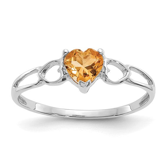 14k or 10k Gold Genuine Heart Petite Birthstone Rings-10XBR176-Chris's Jewelry
