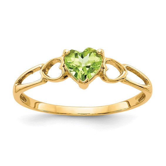 14k or 10k Gold Genuine Heart Petite Birthstone Rings-10XBR161-Chris's Jewelry