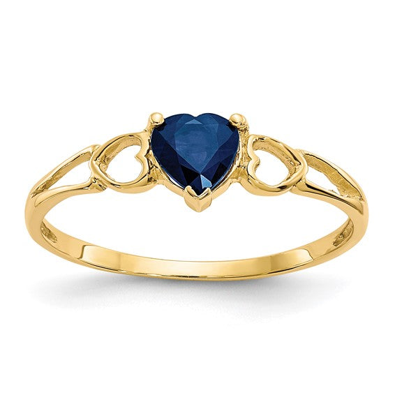 14k or 10k Gold Genuine Heart Petite Birthstone Rings-10XBR162-Chris's Jewelry
