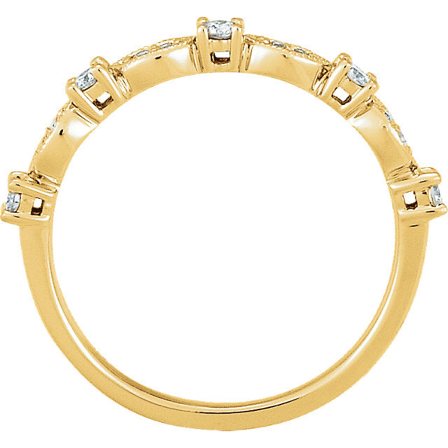 1/5 CTW Diamond Granulated Stackable Anniversary Band - 14k Gold or Platinum-Chris's Jewelry