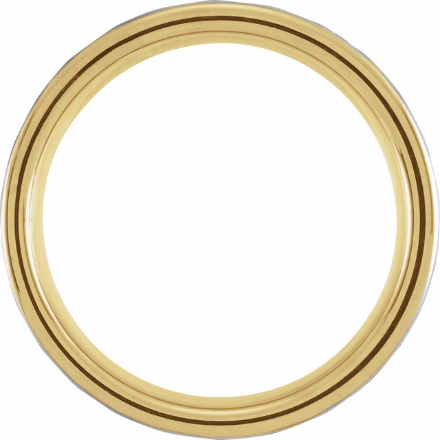18K Yellow Gold PVD Tungsten 8 mm Grooved Band with Hammer Finish-Chris's Jewelry