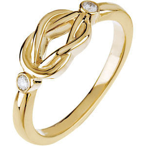 2-Stone Diamond Custom Love Knot Ring - Sterling Silver or Solid Gold-121611:102:P-Chris's Jewelry