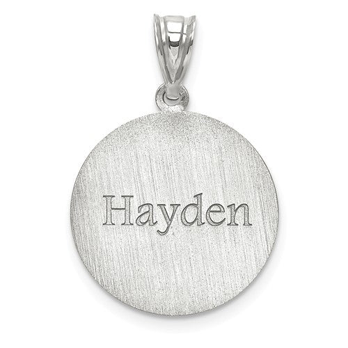 Basketball with Number and Engraved Name Pendant - Sterling Silver or Solid Gold-Chris's Jewelry