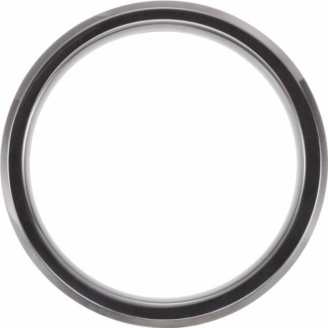Black PVD Tungsten 6 mm Beveled Edge Band-Chris's Jewelry