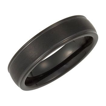 Black Tungsten 6 mm Grooved Band-Chris's Jewelry