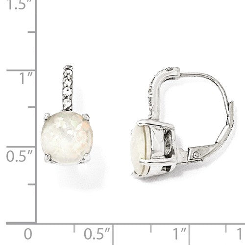 Cheryl M Sterling Silver CZ & Gemstone Leverback Earrings-Chris's Jewelry