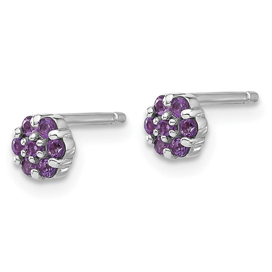 Gemstone Flower Post Earrings-Chris's Jewelry
