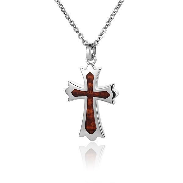 Koa Wood Cross Pendant by Alamea (Large)-090-61-02-Chris's Jewelry