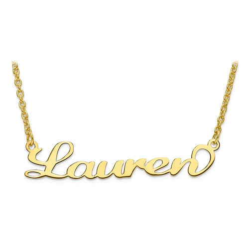 Laser Cut Name Necklace in Sterling Silver or Gold (25)-XNA634GP-Chris's Jewelry