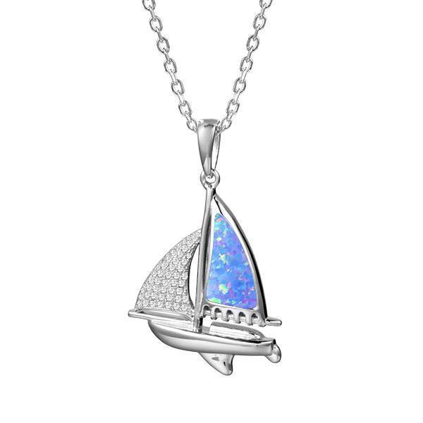 Opal Sailboat Pendant-611-31-31-Chris's Jewelry