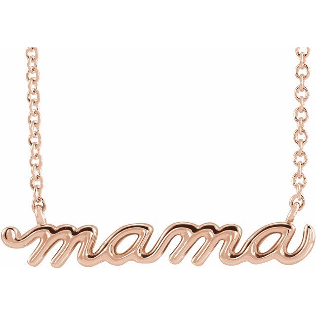 Petite Mama Script Necklace-87395-Chris's Jewelry