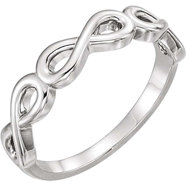 Stackable Infinity Ring in Sterling Silver or 14k White Gold-Chris's Jewelry