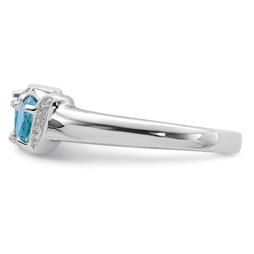 Sterling Silver 3-Stone Gemstone & Diamond Rings-Chris's Jewelry