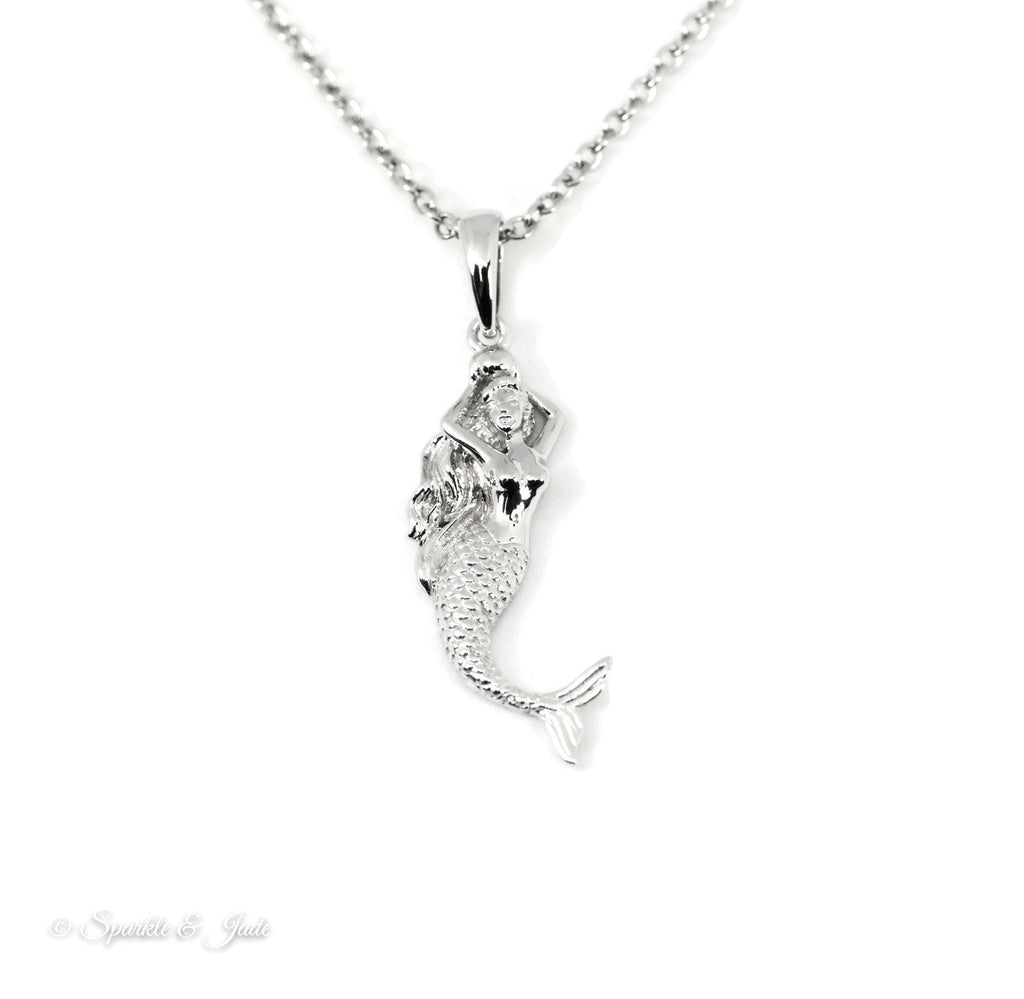 Sterling Silver Alamea Hawaii Mermaid Pendant-543-11-01-Chris's Jewelry
