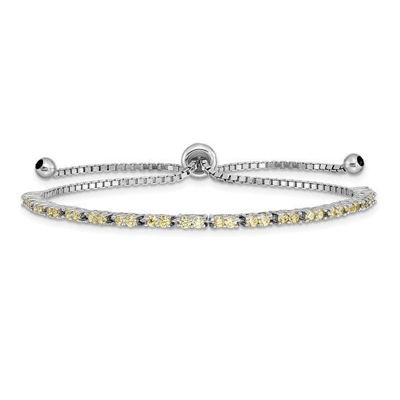 Sterling Silver Birthstone CZ Adjustable Bolo Bracelets-QG4757NOV-Chris's Jewelry
