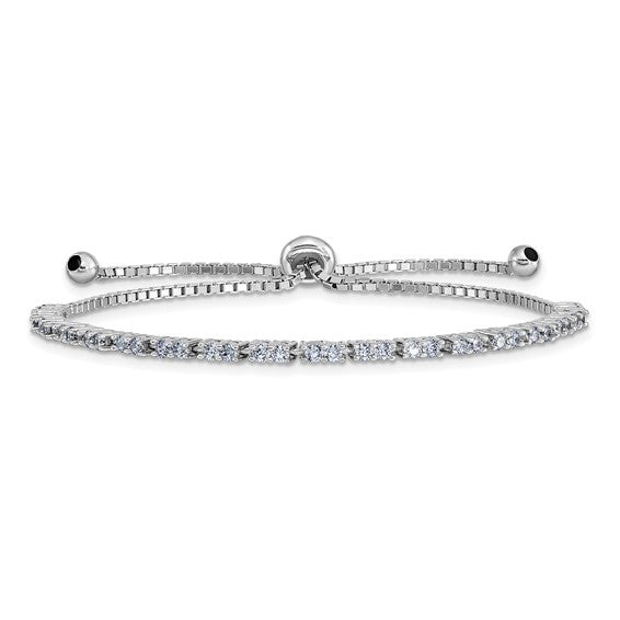 Sterling Silver Birthstone CZ Adjustable Bolo Bracelets-QG4757JUN-Chris's Jewelry