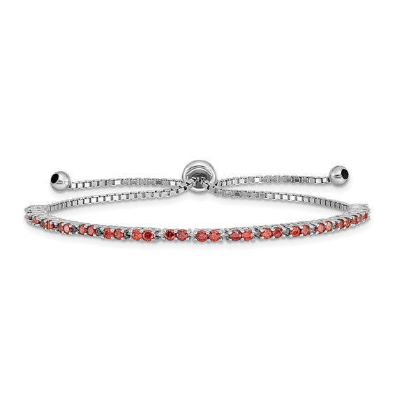 Sterling Silver Birthstone CZ Adjustable Bolo Bracelets-QG4757JAN-Chris's Jewelry