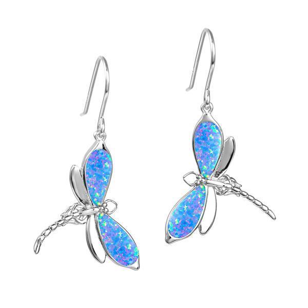 Sterling Silver Blue Opal Dragonfly Earrings by Alamea-623-32-31-Chris's Jewelry