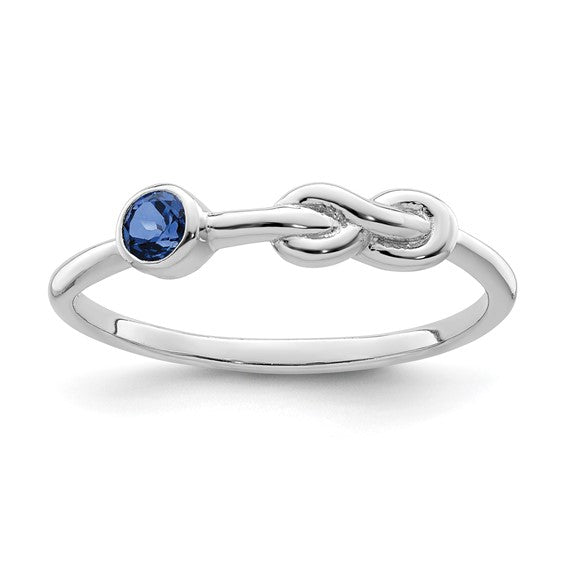 Sterling Silver Gemstone Infinity Knot Birthstone Rings-QBR34SEP-6-Chris's Jewelry