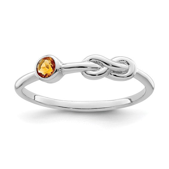 Sterling Silver Gemstone Infinity Knot Birthstone Rings-QBR34NOV-7-Chris's Jewelry