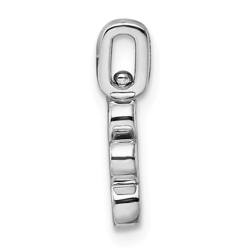 Sterling Silver Genuine Black And White Diamond Reversible Paw Print Pendant-QDX1266-Chris's Jewelry