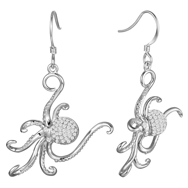 Sterling Silver Octopus Earrings by Alamea-479-12-01-Chris's Jewelry