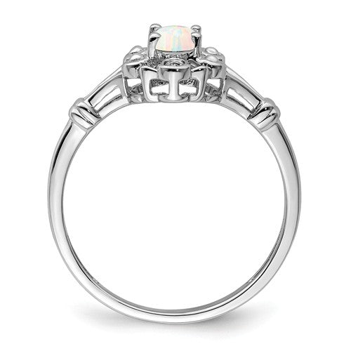 Sterling Silver Oval Gemstone & Diamond Birthstone Rings-Chris's Jewelry