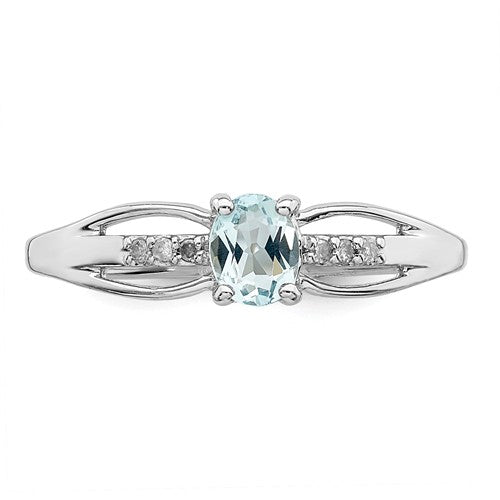 Sterling Silver Oval Gemstone and Diamond Rings-Chris's Jewelry