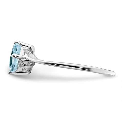 Sterling Silver Princess Square Genuine Gemstone & Diamond Rings-Chris's Jewelry