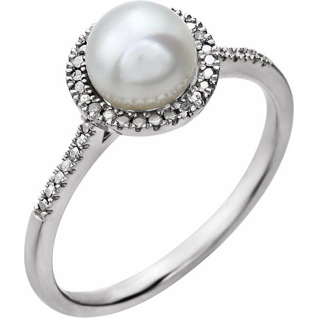 Sterling Silver Round Gemstone & .01 CTW Diamond Halo-Style Rings-652049:60006:P-Chris's Jewelry