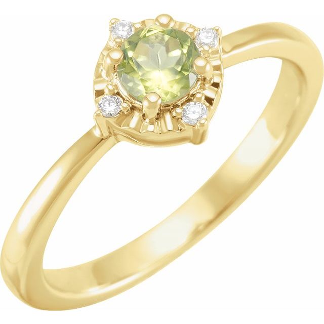 Sterling Silver or 14k Gold Gemstone and .04 CTW Diamond Halo-Style Rings-653715-Chris's Jewelry