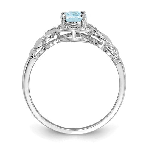 10k White Gold Genuine Oval Gemstone & Diamond Rings-Chris's Jewelry