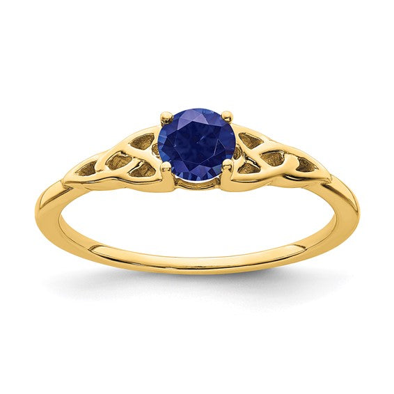 10k or 14k Gold 4.5mm Round Gemstone Celtic Knot Side Rings-RM7396-SA-1Y-Chris's Jewelry