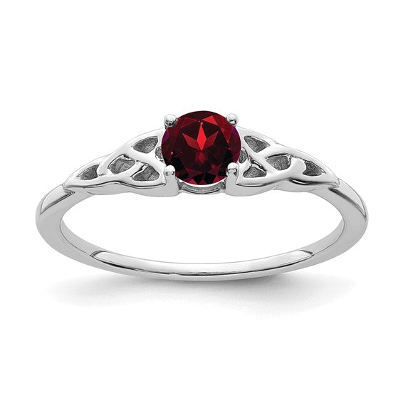 10k or 14k Gold 4.5mm Round Gemstone Celtic Knot Side Rings-RM7396-GA-W-Chris's Jewelry