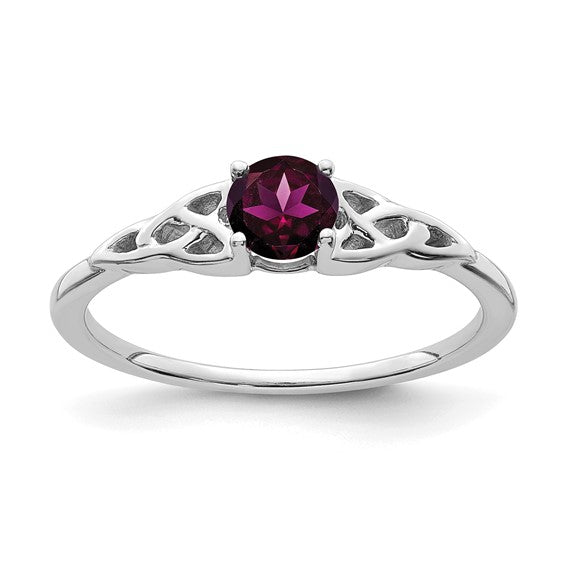 10k or 14k Gold 4.5mm Round Gemstone Celtic Knot Side Rings-RM7396-RG-W-Chris's Jewelry