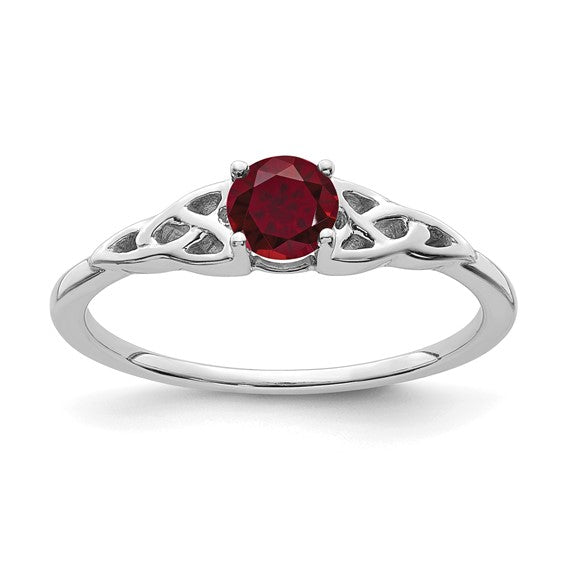 10k or 14k Gold 4.5mm Round Gemstone Celtic Knot Side Rings-RM7396-RU-W-Chris's Jewelry