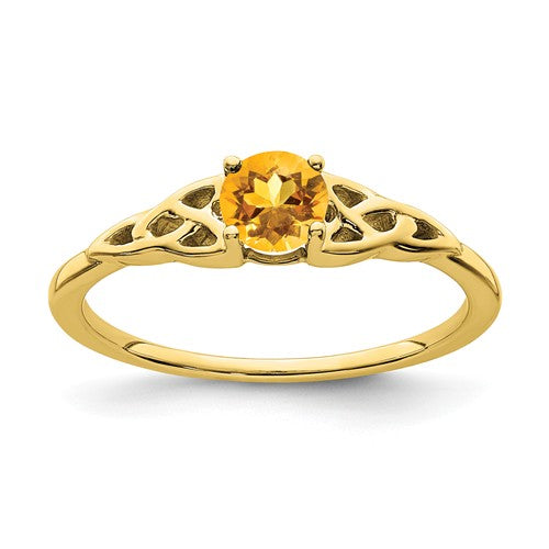 10k or 14k Gold 4.5mm Round Gemstone Celtic Knot Side Rings-RM7396-CI-1Y-Chris's Jewelry